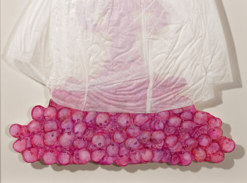 2025, akvarel a olej na papíře / japonský hedvábný papír, 76 x 56 cm<br />
<br />
