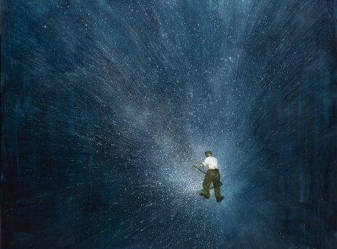 Sekáč 1., cyklus Big Bang, 2020, akryl na plátně, 150 x 180 cm