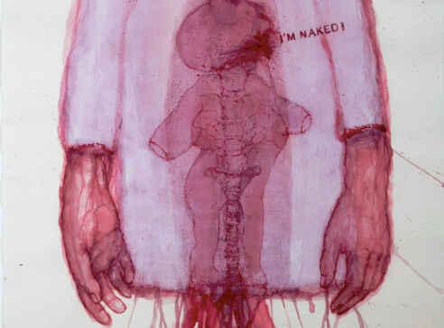 2025, akvarel a olej na papíře, 76 x 56 cm