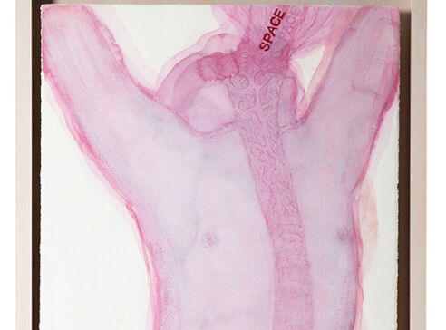 2026, akvarel na papíře, hedvábný japonský papír, 270 x 80 cm